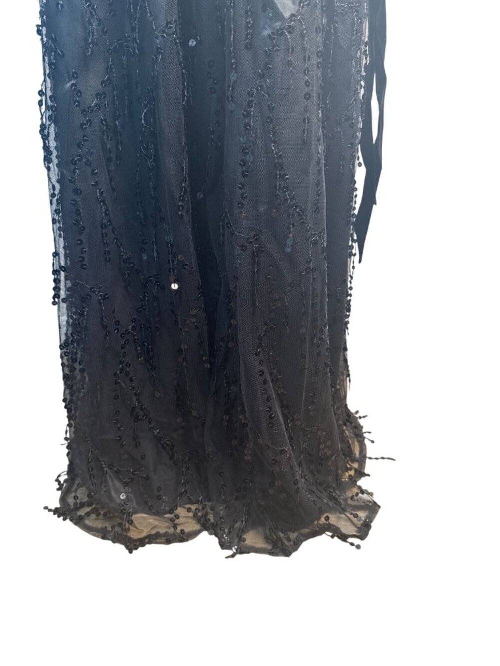 New MISS ORD Deep V Chiffon Medium Sequin Maxi Prom Gown - Picture 10 of 16
